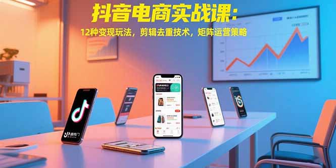 抖音电商实战课：12种变现玩法，剪辑去重技术，矩阵运营策略| 网创圈
