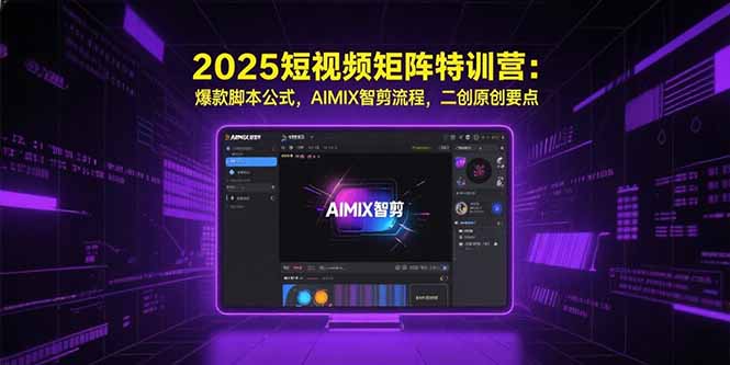2025短视频矩阵特训营：爆款脚本公式，AIMIX智剪流程，二创原创要点| 网创圈