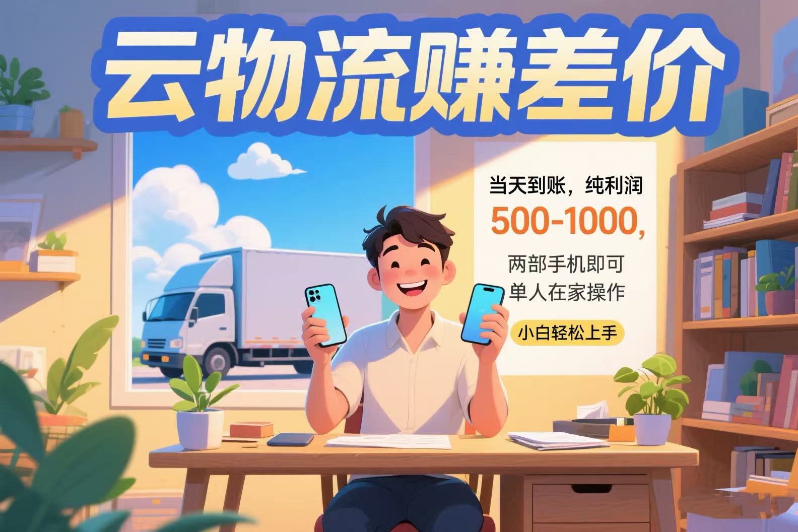 云物流赚差价 当天到账纯利润500-1000 两部手机即可 可单人在家操作 小…| 网创圈