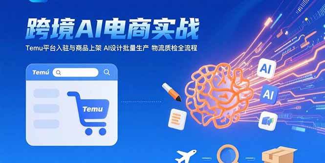 AI+跨境电商实战：Temu平台入驻与商品上架 AI设计批量生产 物流质检全流程| 网创圈