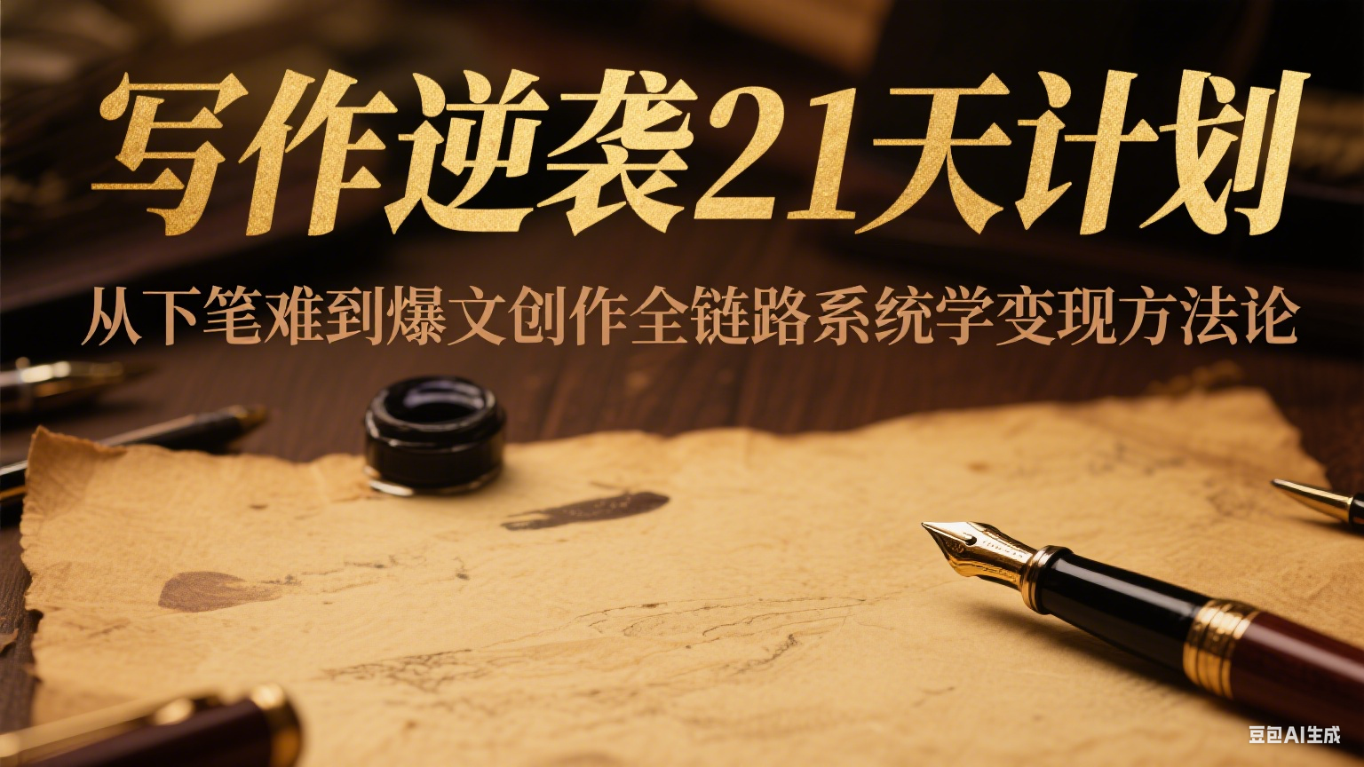 写作逆袭21天计划：从下笔难到爆文创作全链路系统学变现方法论| 网创圈
