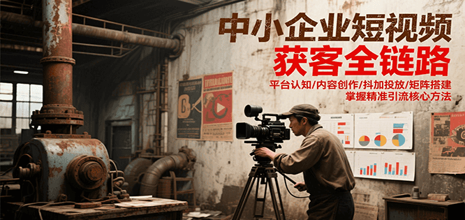 中小企业短视频获客全链路，平台认知/内容创作/抖加投放/矩阵搭建，精准引流核心方法| 网创圈