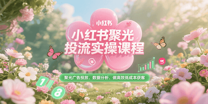 小红书聚光投流实操课程，聚光广告投放、数据分析、做高效低成本获客| 网创圈