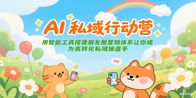AI私域行动营：用智能工具搭建朋友圈营销体系让你成为高转化私域操盘手| 网创圈