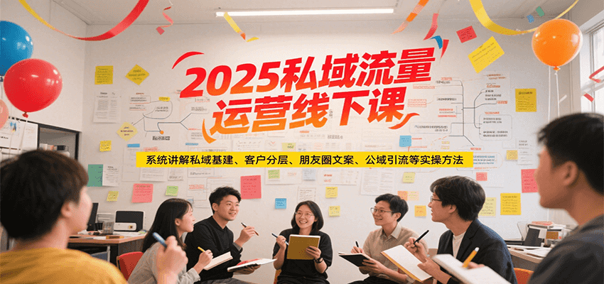 2025私域流量运营线下课，系统讲解私域基建/客户分层/朋友圈文案/公域引流等实操方法| 网创圈