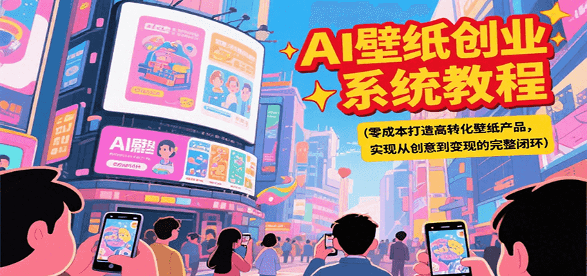 AI壁纸创业系统教程，零成本打造高转化壁纸产品，实现从创意到变现的完整闭环| 网创圈