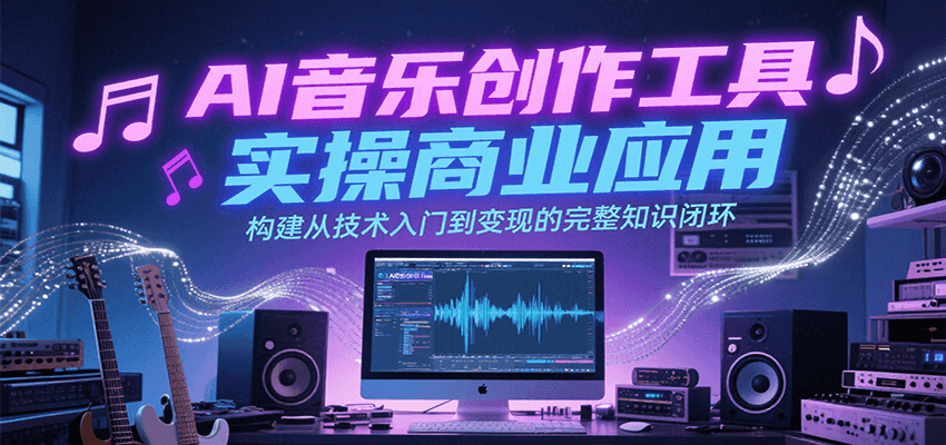 AI音乐创作工具实操商业应用，构建从技术入门到变现的完整知识闭环| 网创圈