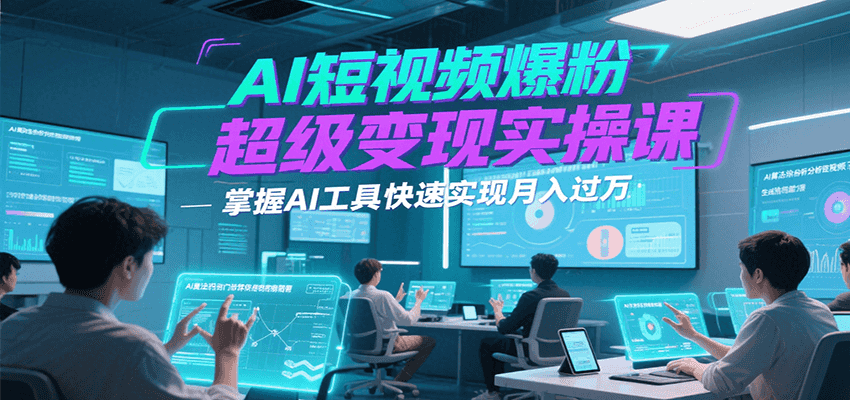 AI短视频爆粉超级变现实操课，掌握AI工具快速实现月入过万| 网创圈