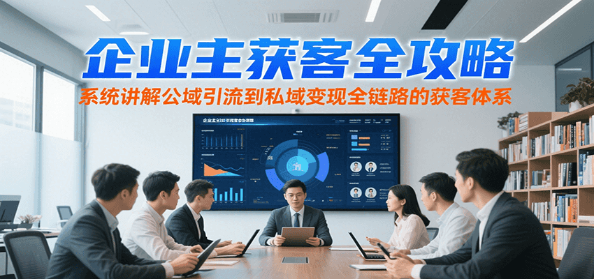 企业主获客全攻略，系统讲解公域引流到私域变现全链路的获客体系| 网创圈