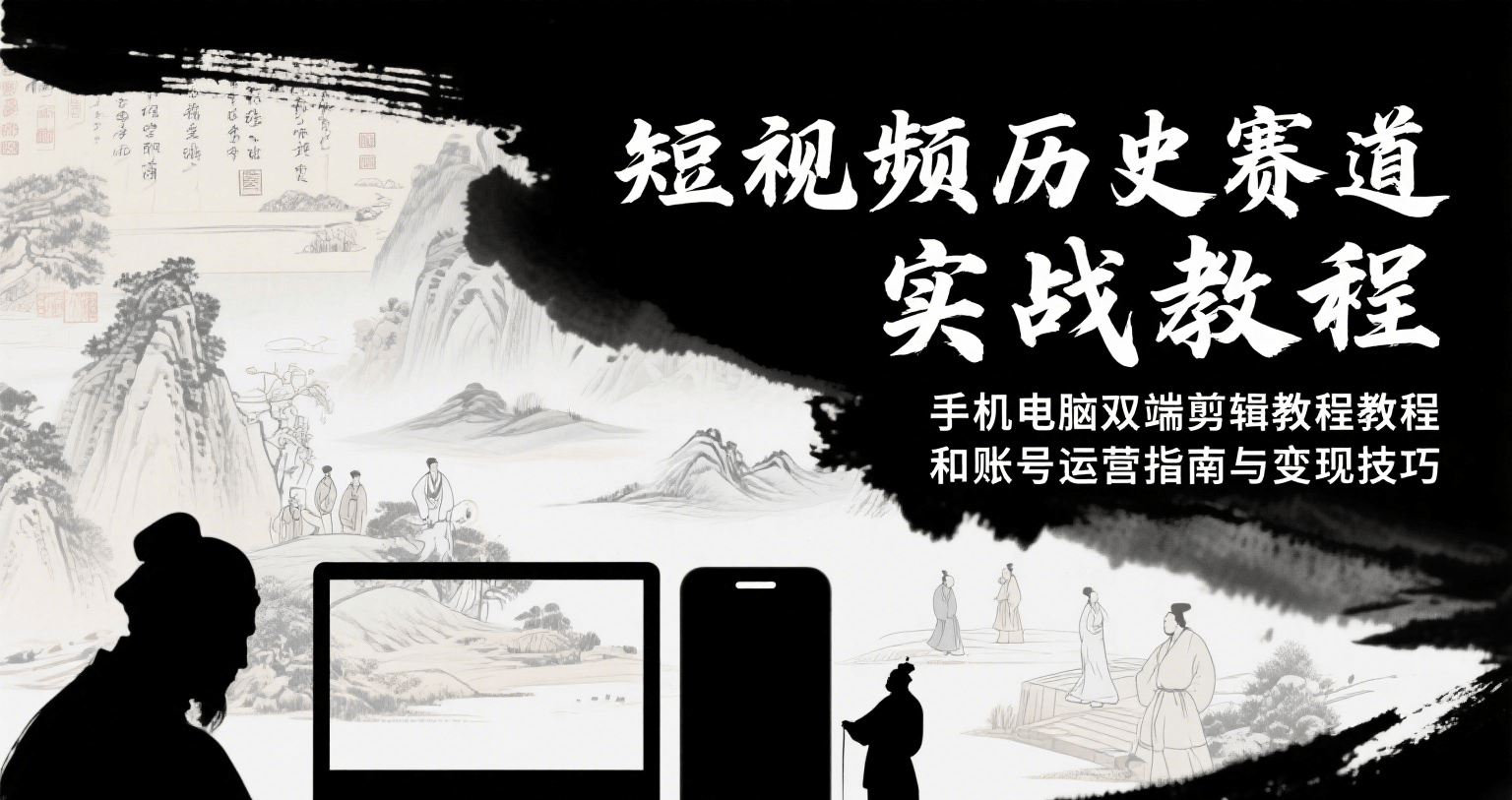 短视频历史赛道实战教程，手机电脑双端剪辑教程和账号运营指南与变现技巧| 网创圈