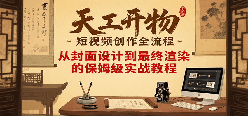 天工开物短视频创作全流程，从封面设计到最终渲染的保姆级实战教程| 网创圈