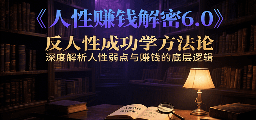 人性赚钱解密6.0，反人性成功学方法论，深度解析人性弱点与赚钱的底层逻辑| 网创圈