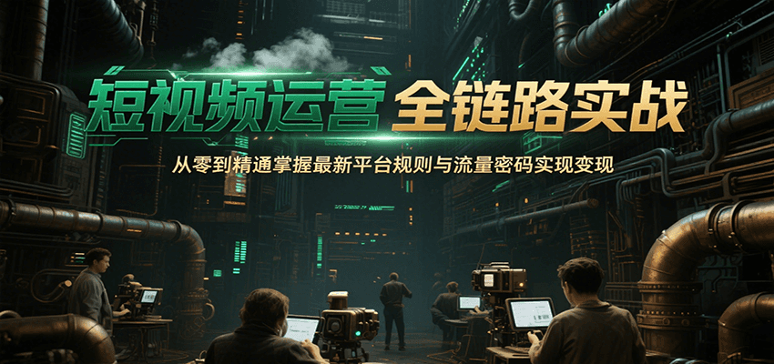 短视频运营全链路实战，从零到精通掌握最新平台规则与流量密码实现变现| 网创圈