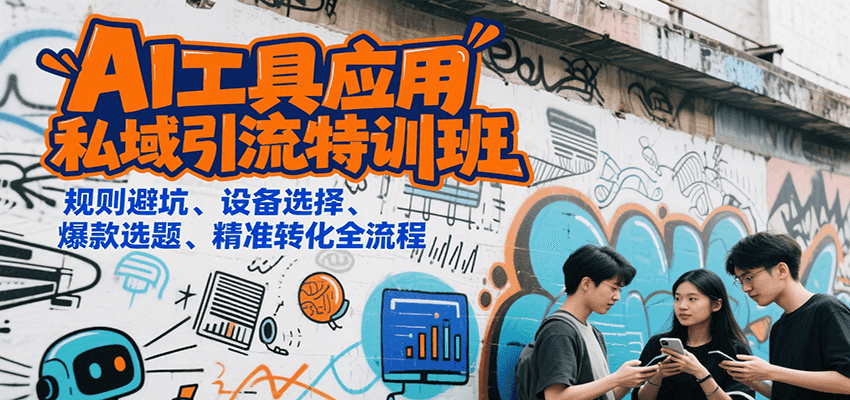 AI工具应用私域引流特训班，规则避坑、设备选择、爆款选题、精准转化全流程| 网创圈