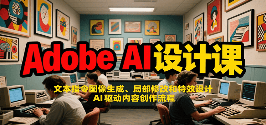 Adobe AI设计课：文本指令图像生成、局部修改和特效设计，AI驱动内容创作流程| 网创圈