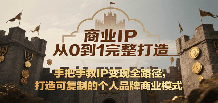 商业IP从0到1完整打造，手把手教IP变现全路径，打造可复制的个人品牌商业模式| 网创圈