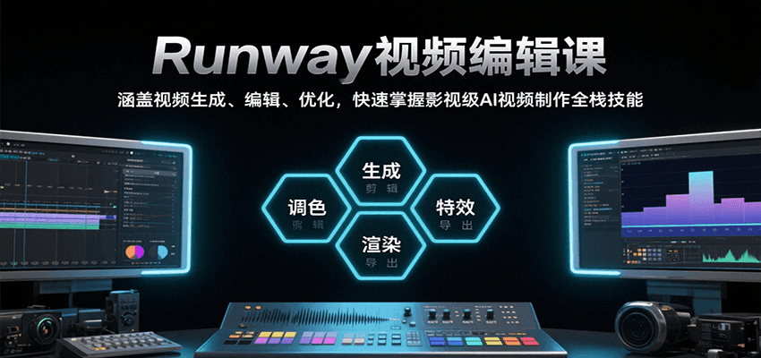Runway视频编辑课，涵盖视频生成、编辑、优化，快速掌握影视级AI视频制作全栈技能| 网创圈