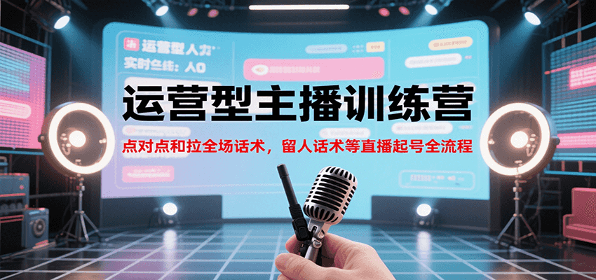 运营型主播训练营，点对点和拉全场话术，留人话术等直播起号全流程(更新7月)| 网创圈