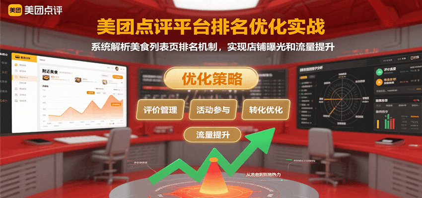 美团点评平台排名优化实战，系统解析美食列表页排名机制，实现店铺曝光和流量提升| 网创圈