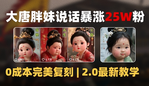 AI大唐胖贵妃说话2.0，40条视频暴涨40w粉，附独家变现攻略| 网创圈