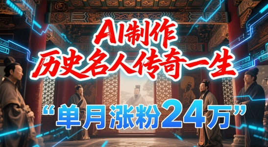 暴力起号！用AI制作历史名人传奇一生，单月涨粉24W，涨粉+变现赛道黑马来了| 网创圈