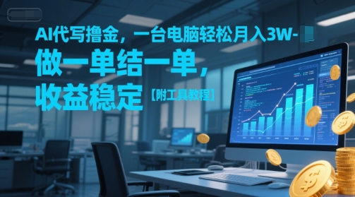 AI代写撸金，一台电脑轻松月入1-3W，做一单结一单，收益稳定【附工具教程】| 网创圈
