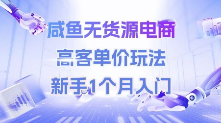 咸鱼无货源电商，高客单价玩法，新手1个月入门| 网创圈