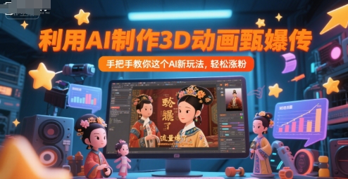 利用AI制作3D动画甄嬛传，流量爆了，手把手教你这个AI新玩法，轻松涨粉| 网创圈