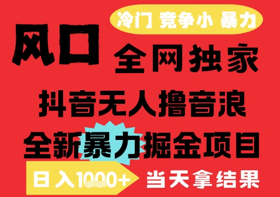 25年6月高爆抖音无人直播最新撸音浪掘金项目，解放双手小白可做，无脑日入1k+，门槛低【揭秘】| 网创圈