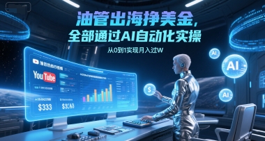 油管出海挣美金，全部通过AI自动化实操，从0到1实现月入过W| 网创圈