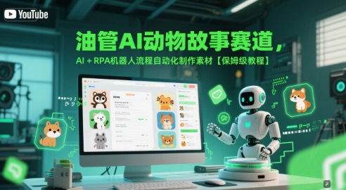 油管AI动物故事赛道，AI+RPA机器人流程自动化制作素材【保姆级教程】| 网创圈