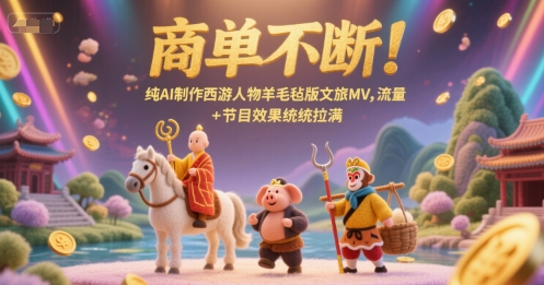 商单不断！纯AI制作西游人物羊毛毡版文旅MV，流量+节目效果统统拉满| 网创圈