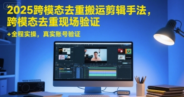 2025跨模态去重搬运剪辑手法，跨模态去重现场验证 +全程实操，真实账号验证| 网创圈