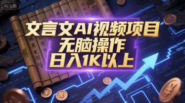 文言文AI视频项目，无脑操作，日入1K以上| 网创圈