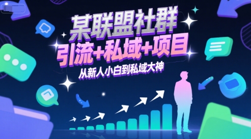 某联盟社群，引流+私域+项目，从新人小白到私域大神| 网创圈