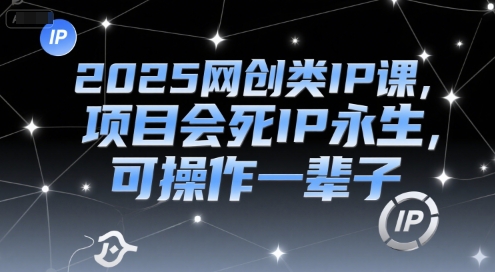 2025网创类IP课，项目会死IP永生，可操作一辈子| 网创圈