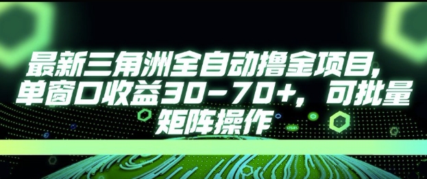 最新AI全自动游戏撸金项目，单窗口收益30-70+，可批量操作【揭秘】| 网创圈