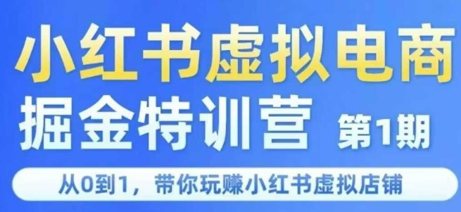 小红书虚拟电商掘金特训营第1期，从0到1，带你玩转小红书虚拟店铺| 网创圈