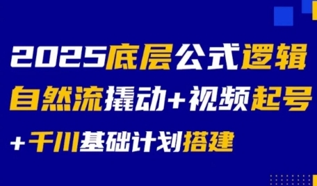 2025底层公式逻辑自然流撬动+视频起号+千川基础计划搭建| 网创圈