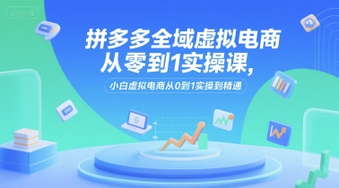 拼多多全域虚拟电商从零到1实操课，小白虚拟电商从0到1实操到精通| 网创圈