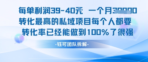 每单利润40一个月7k+转化最高的私域项目，每个人都要的产品转化率已经能做到100%| 网创圈