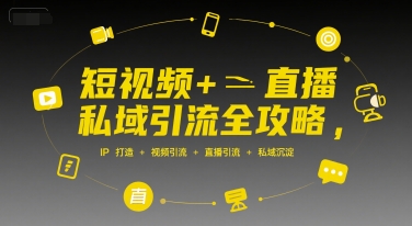 短视频+直播私域引流全攻略，IP打造 +视频引流 +直播引流 +私域沉淀| 网创圈