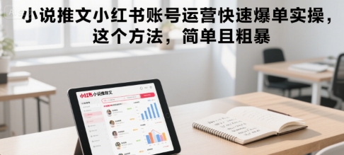 小说推文小红书账号运营快速爆单实操，这个方法，简单且粗暴| 网创圈
