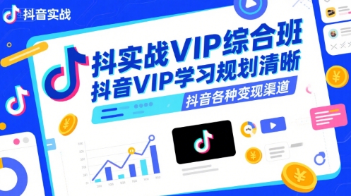 抖音实战VIP综合班，抖音VIP学习规划请晰抖音各种变现渠道| 网创圈