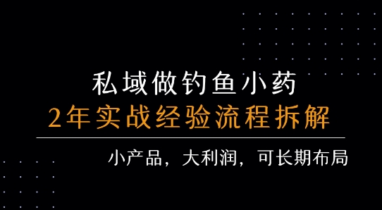 私域做钓鱼小药 每单利润3张+ 详细流程拆解| 网创圈