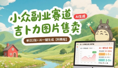 小众副业赛道 吉卜力图片售卖 单日2张+ AI一键生成【附教程】| 网创圈