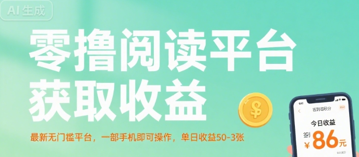 零撸阅读平台获取收益，最新无门槛平台，一部手机即可操作，单日收益50-3张【揭秘】| 网创圈