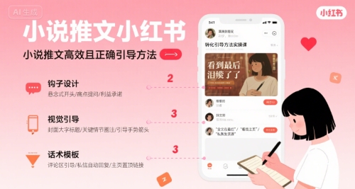 小说推文小红书高转化引导方法实操课，小说推文高效且正确引导方法| 网创圈