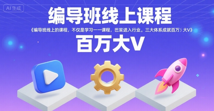 编导班线上课程，不仅是学习一门课程，更是进入一个行业，三大体系成就百万大V| 网创圈