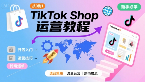 TikTok Shop从0到1运营教程，TikTok跨境电商新手必学课程| 网创圈